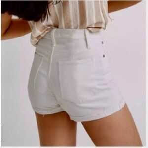Madewell White High Waist Shorts Crisp Denim Style